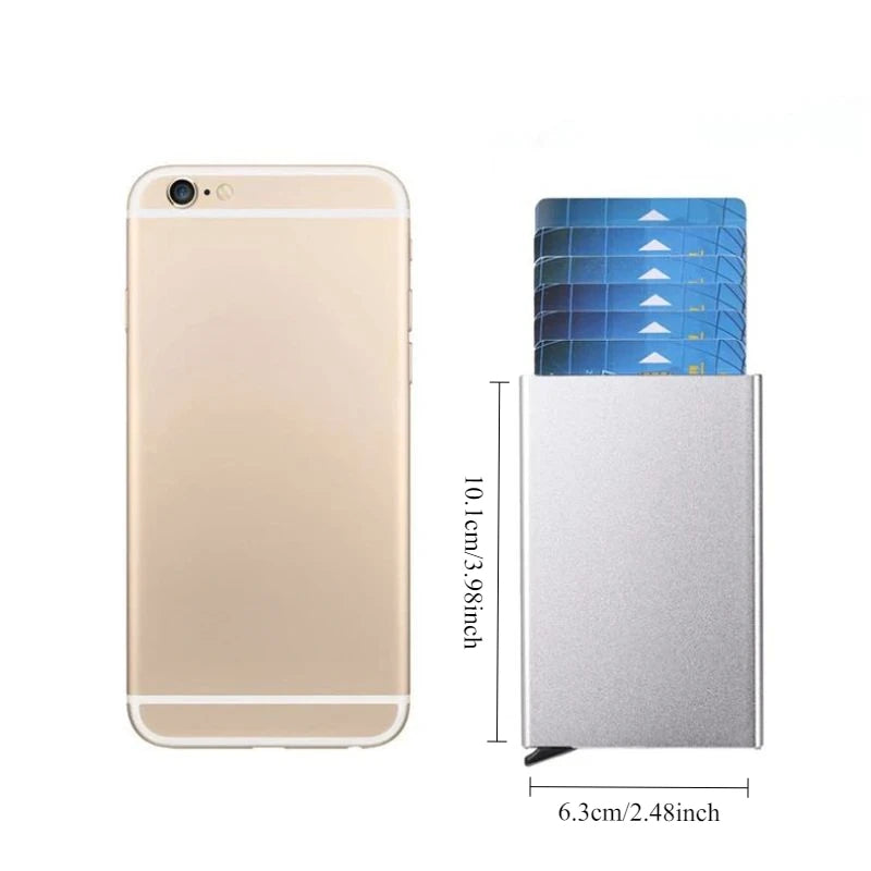 RFID Blocking Wallet Card Holder Metal Thin Slim Pop Up Minimalist Unisex