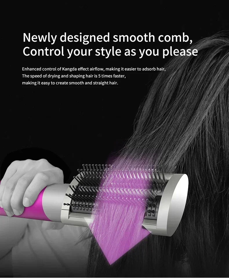 6-in-1 Multi-Function Hair Dryer Styling Tool Curling Iron Hot Air Brush Curling Rod Salon Professional Hair Styler