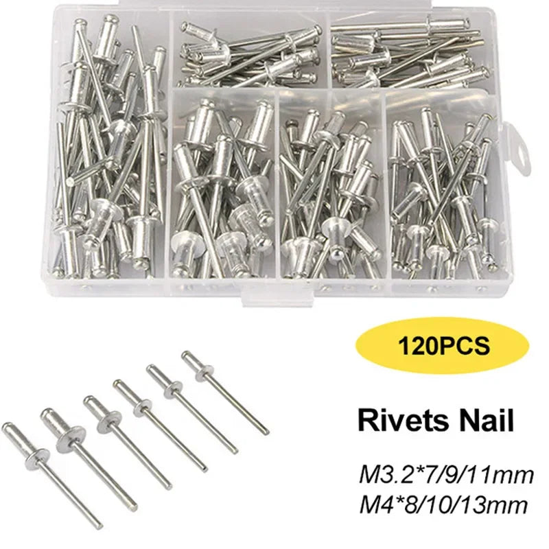 Riveter Set Pop Rivet Gun and 120Pcs Blind Rivets Assortment Rivet Tool