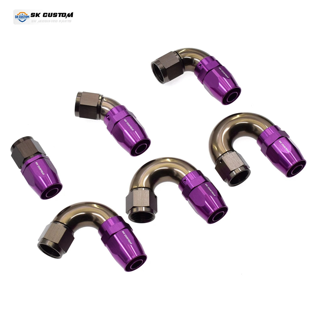 AN6 One Piece Hose End Forged Aluminum Alloy Swivel Fuel Fitting Adapter Str0° 45° 90° 120° 150° 180°