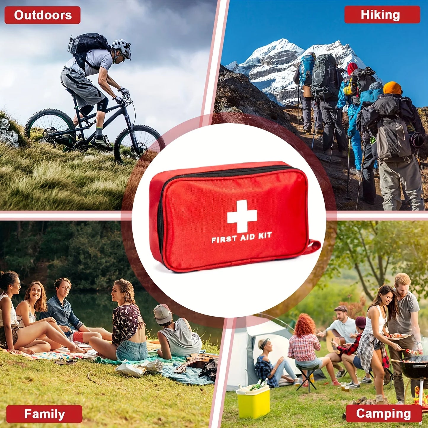 First Aid Kit, 184 Piece Compact Medical Survival Kit/Box With Lightweight Hard Case