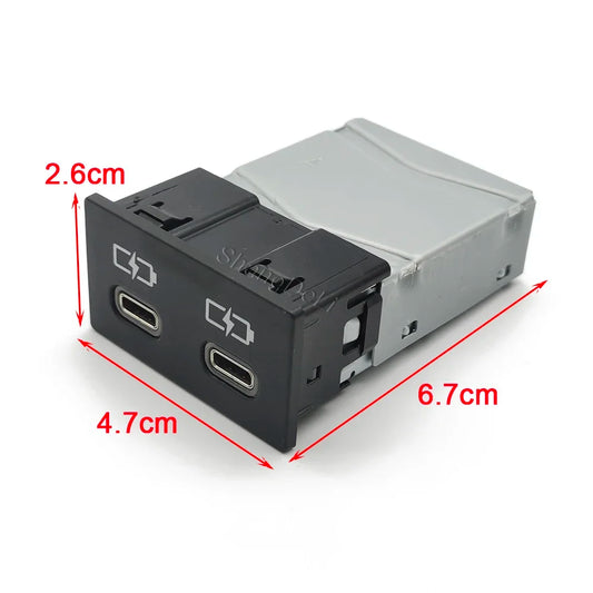 Dual TYPE-C PD Port Charging Interface Adapter For Toyota Sienna Camry Corolla RAV4 Land Cruiser 18-22