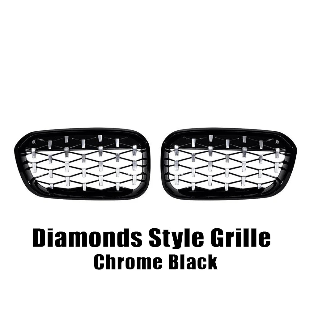 BMW Front Bumper Kidney Grille Racing Grills For BMW 1 Series F20 F21 2015-2019 Replacement Double Slat Gloss Black Grilles
