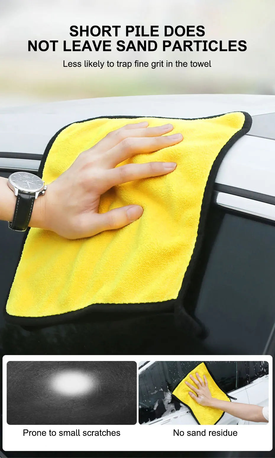 SEAMETAL Microfiber Car Washing Towel 400GSM Double-Sided Coral Velvet