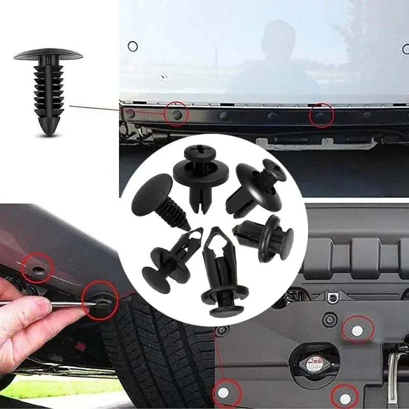 190-Piece Car Trim Fasteners Set – 6 Sizes ABS Plastic Push Rivets for Door Panels, Bumpers & Interior