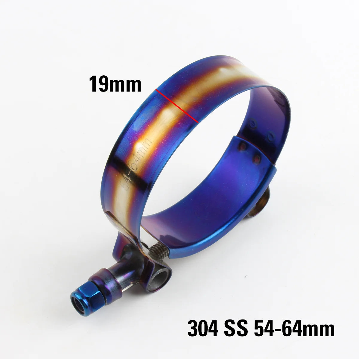 Stainless Steel Car Hose Clamp Kit 1.48" To 5.2" Universal T Bolt Style Adjustable Pipe Fix Clip 37mm To 130mm Hose Clamp Titanium Blue Style