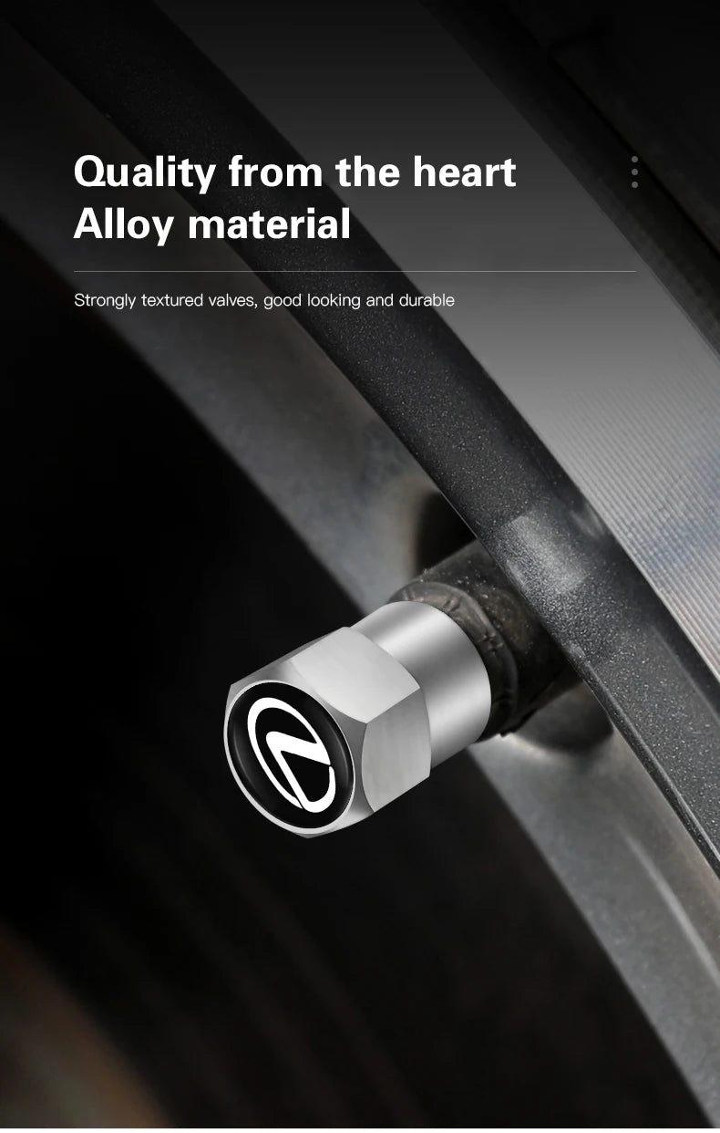 4Pcs Lexus Styling Wheel Tires Bolt-in Valve Caps Badge Decor For Lexus IS250 IS200 CT200h GS300 LS430 RX450h LX570 IS300 ES RX LS