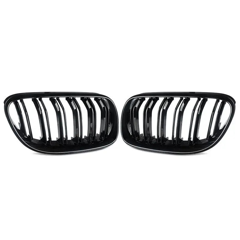 BMW Grille Schwarz Glänz Nieren Grill Kühlergrill Doppelsteg Für BMW E92 E93 2DR LCI Paar