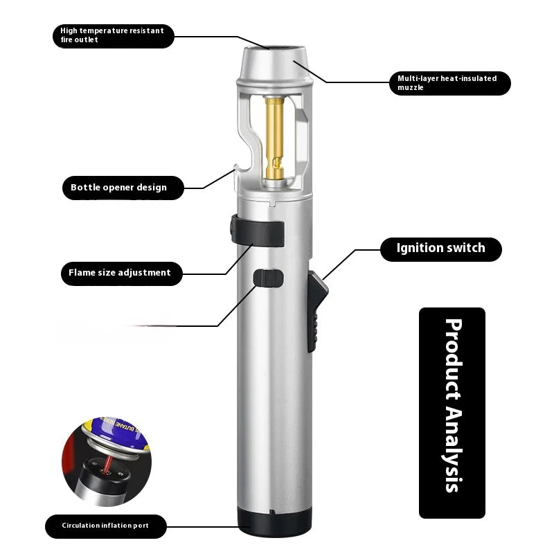 Powerful Metal Gas Lighter Windproof Kitchen Cooking Torch Flame Jet Barbecue