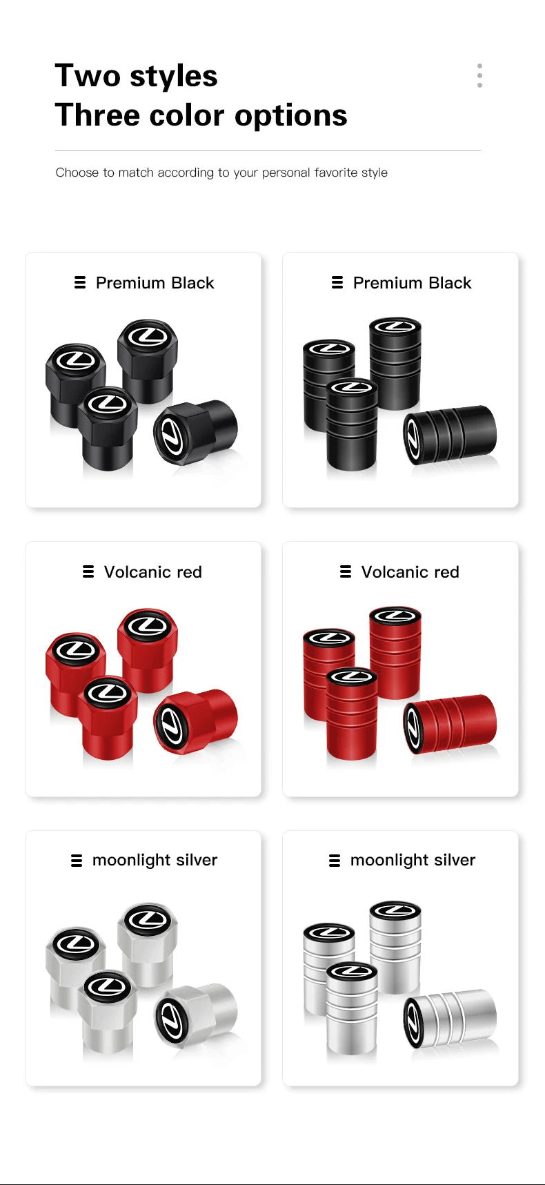 4Pcs Lexus Styling Wheel Tires Bolt-in Valve Caps Badge Decor For Lexus IS250 IS200 CT200h GS300 LS430 RX450h LX570 IS300 ES RX LS