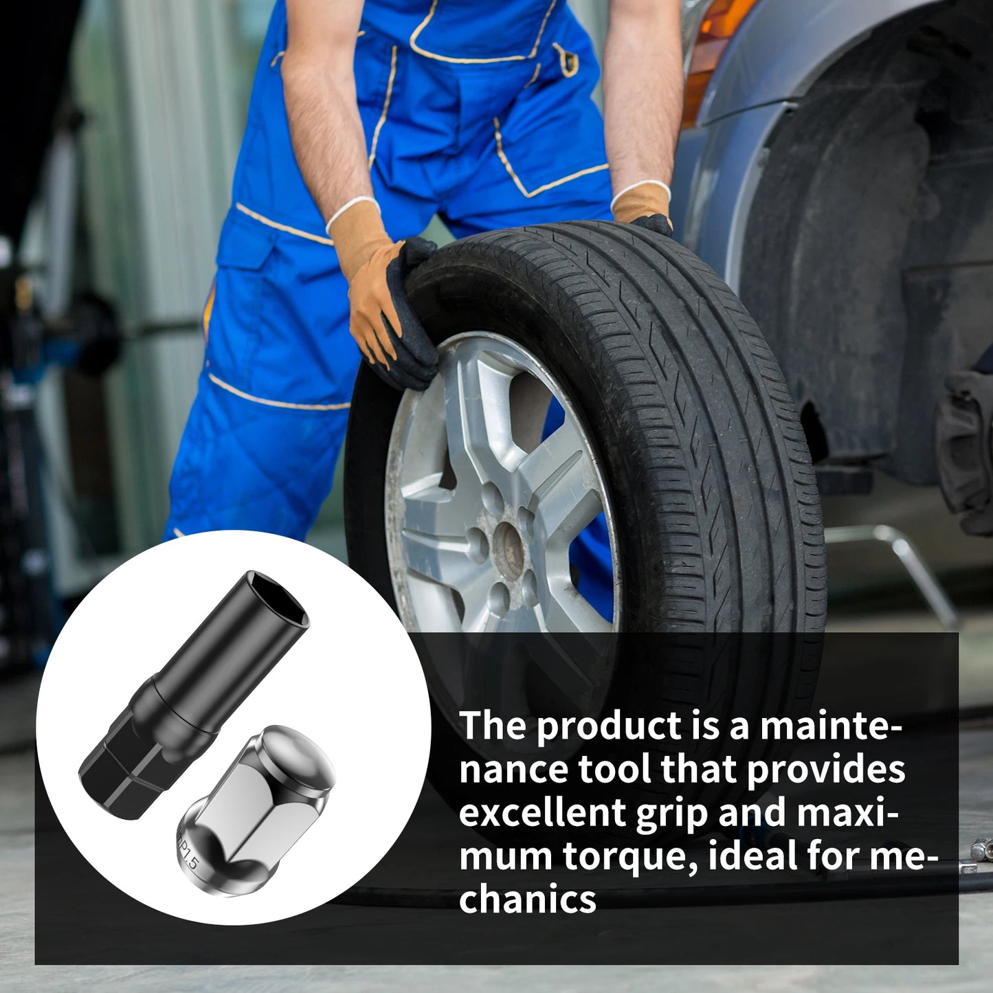 New 20Pcs Car Wheel Lug Nut Set 12mm Cold Forged Steel Black Threaded Wheel Lug Nut Auto Repair Parts For Car