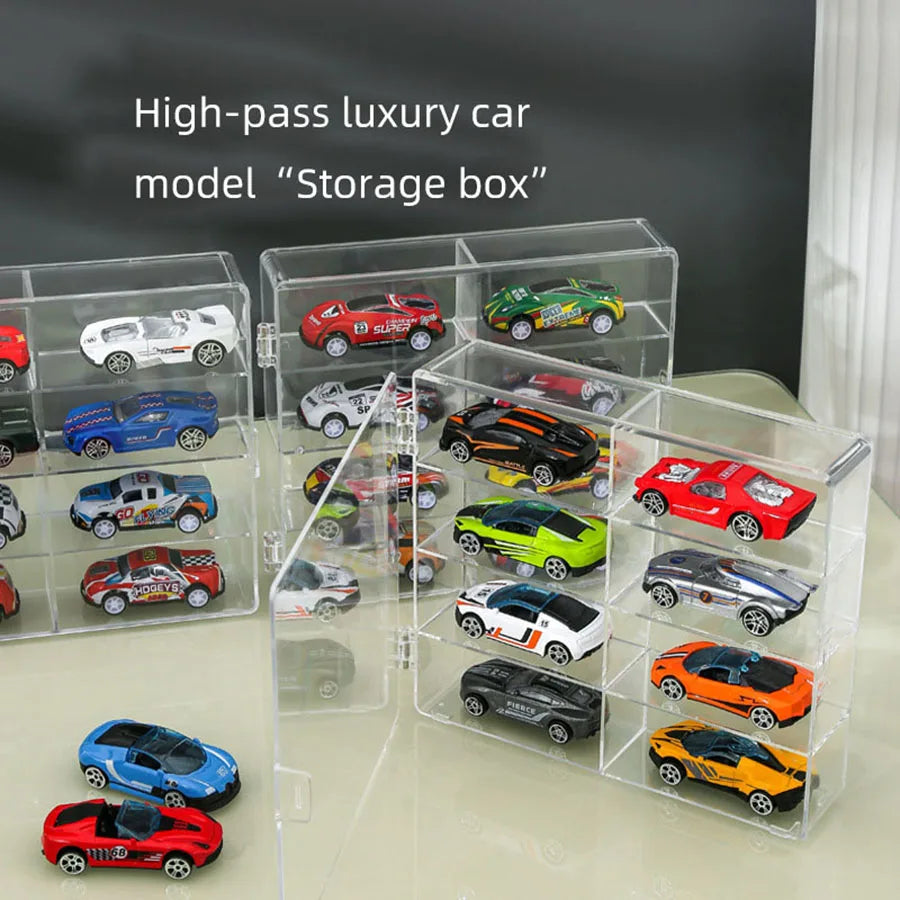 1:64 matchbox wheel toy car display box can hold 32 toy car storage box, transparent display box