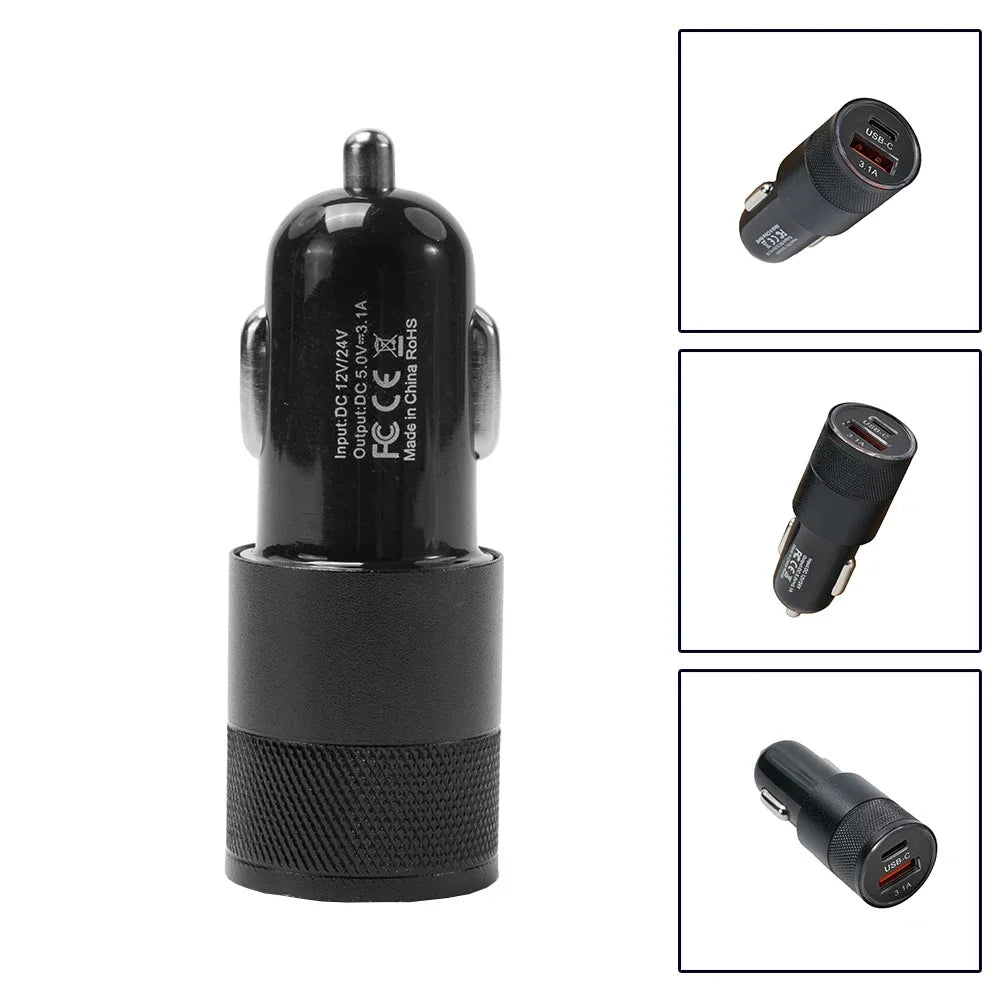 66W USB Car Charger 3.0 USB Type C Fast Charging Phone Adapter For Iphone Laptops Tablets