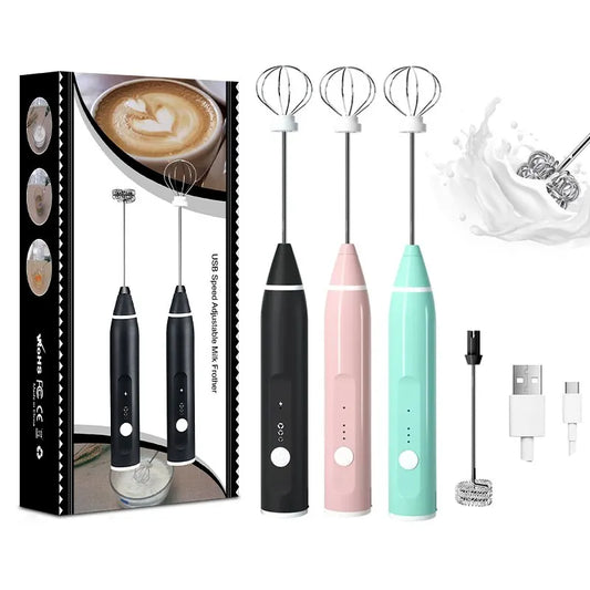 1 PCS Electric Milk Frother Portable Egg Beater USB Rechargeable