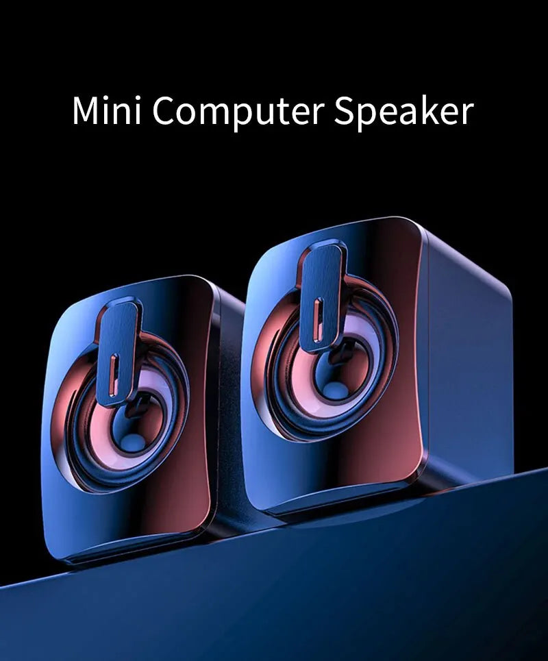 USB Wired Speakers Mini Computer Desktop Speaker HIFI Stereo Microphone Subwoofer with LED Light for PC Notebook Loudspeakers