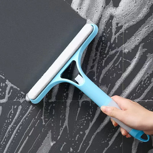 Double Sided Window Cleaner Car Glass Scraper Bathroom Mirror Wiper Soap Spray Dispenser Tool for Household Deep Cleaning