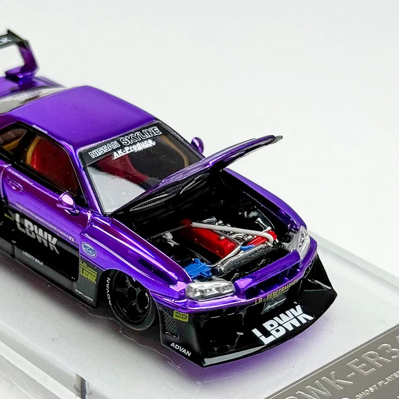 1/64 Skyline Gtr Er34 LBWK Purple Diecast