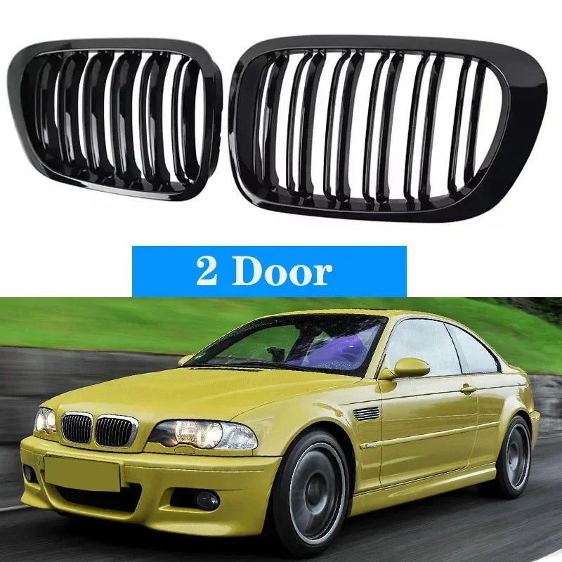 Grille for BMW 3-Series E46 1998-2001 2/4 Doors Car Front Kidney Grill 318i 320i 325i 330i Gloss Black Racing Grille Accessories