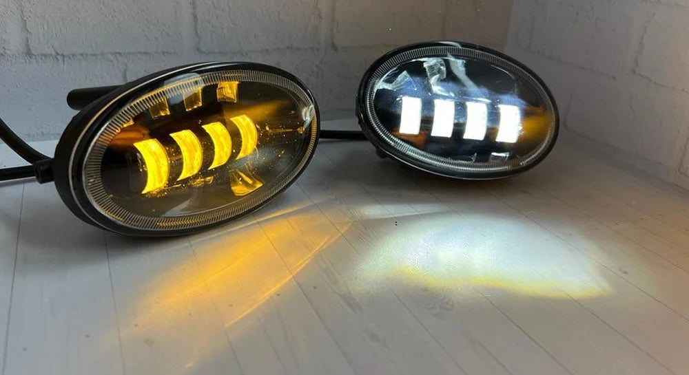 2x Front Full LED Fog Lights with Cut-Line Lens White / Yellow Color Fog Lamp for Honda Stream RSZ RN6 07.2006 2007 2008 05.2009