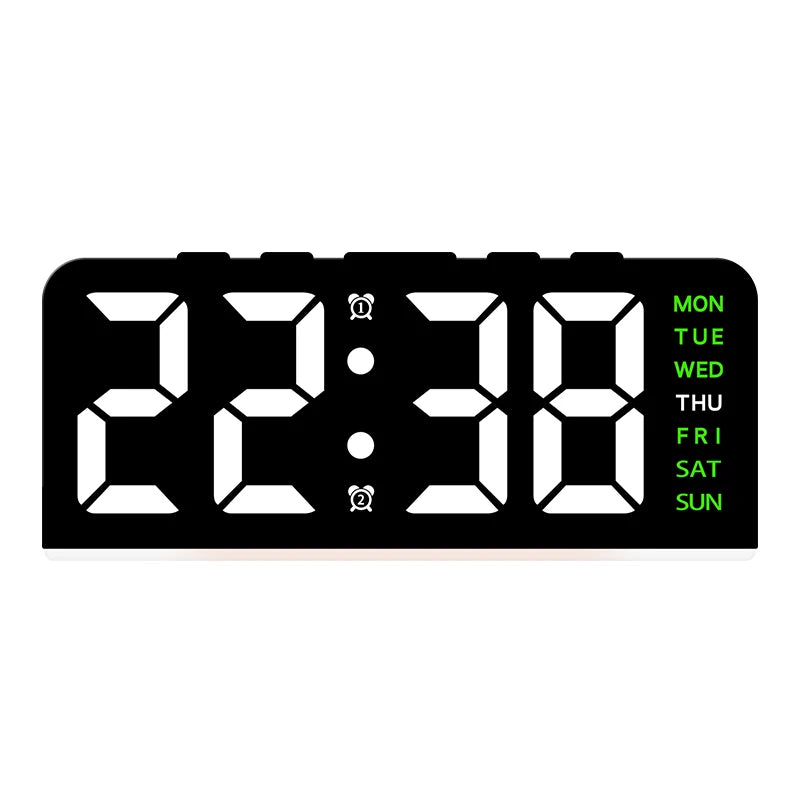 USB Powered Digital Alarm Clock with Mood Light Dual Alarm Snooze Table Clock