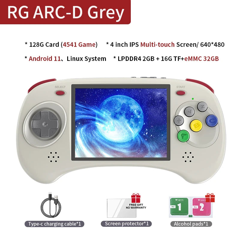 ANBERNIC RG ARC-D RGARC-S Handheld Game Console Six Button Design 4" IPS 4000 Games Support WIFI Online Pairing,Bluetooth Handle
