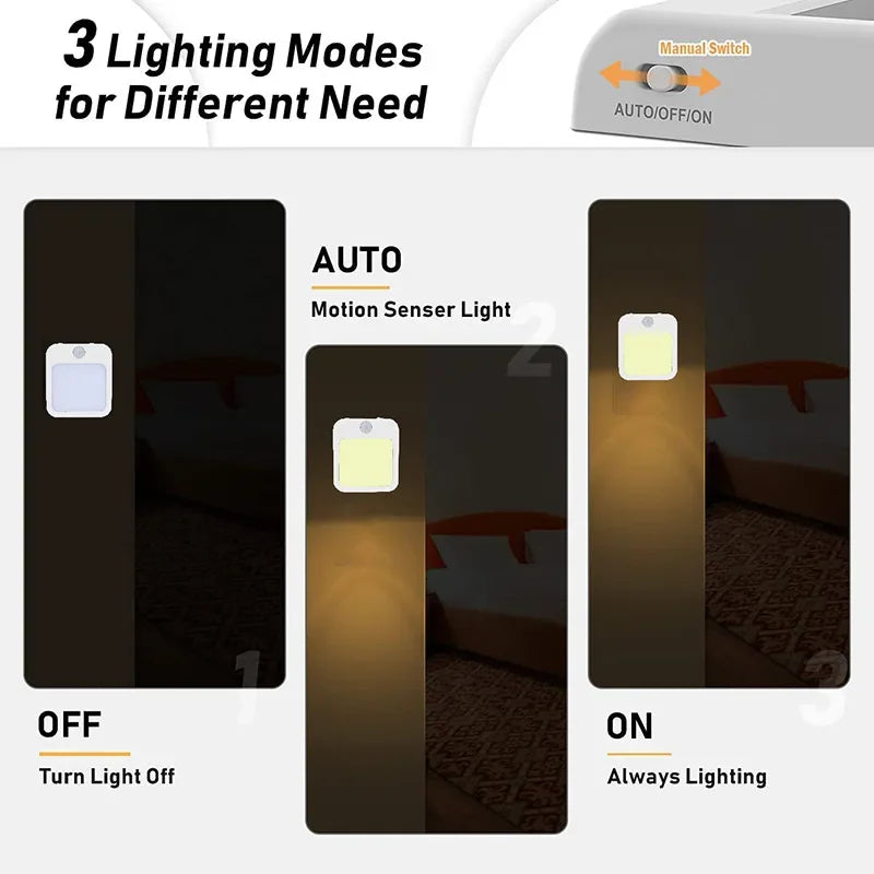 Night Light Motion Sensor With LED Light EU Plug Lamps