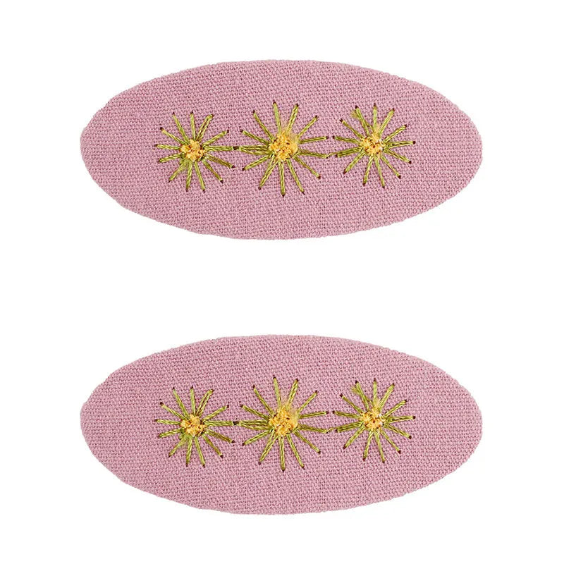 2Pcs/set Sweet Embroidery Hair Clips For Girls Waterdrop Shape BB Hairpin Barrettes Kids Hairpins Headwear Hair  Accessories