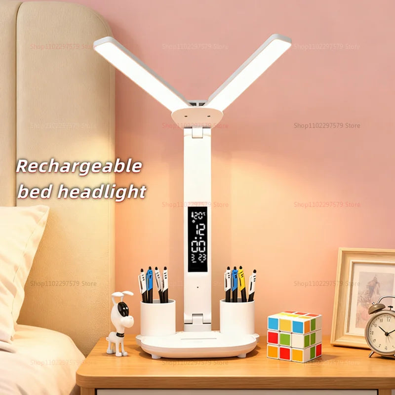 Best selling Desk lamp student special dormitory desk eye protection lamp homework writing lamp study lamp cute clock bedside lamp charging
