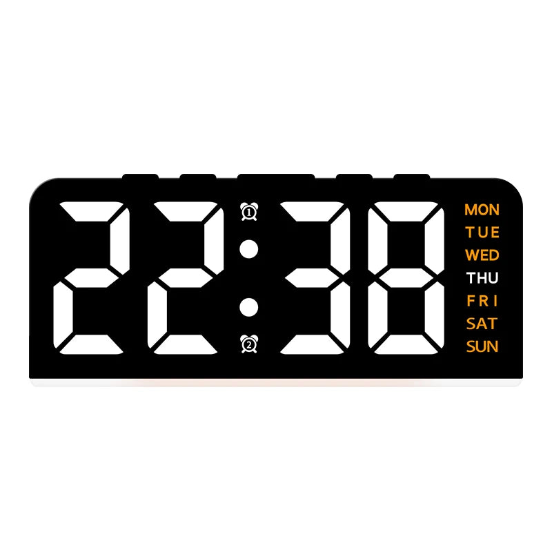 USB Powered Digital Alarm Clock with Mood Light Dual Alarm Snooze Table Clock