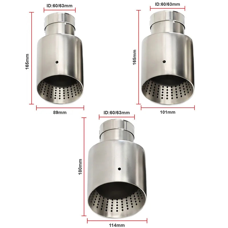 1 Pcs Stainless Steel Car Exhaust Tip Universal 60MM 63mm Muffler Tip