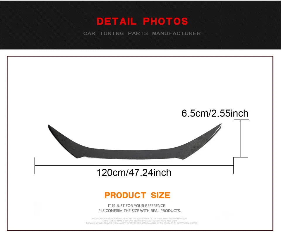 Carbon Fibre Rear Trunk Spoiler for Lexus RC F RCF Coupe 2-Door 2015-2018 Car Rear Spoiler