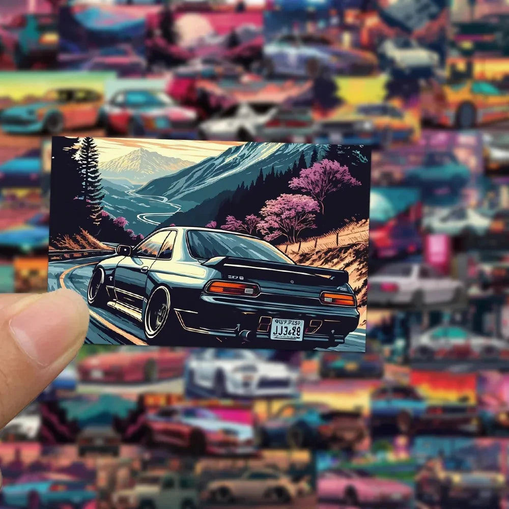 10/30/50pcs Japanese JDM Retrofit Racing Stickers Car Laptop Waterproof Sticker Decals