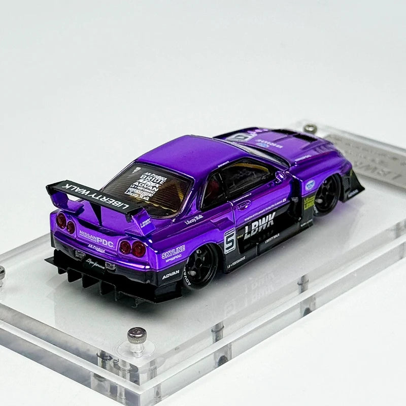 1/64 Skyline Gtr Er34 LBWK Purple Diecast