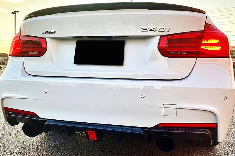 Spoiler for BMW 3 Series F30 F31 F35 M4 MP PSM Style Carbon Glossy Black Rear