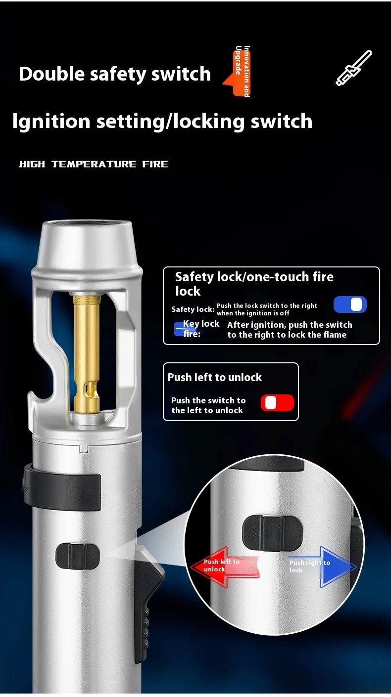 Powerful Metal Gas Lighter Windproof Kitchen Cooking Torch Flame Jet Barbecue