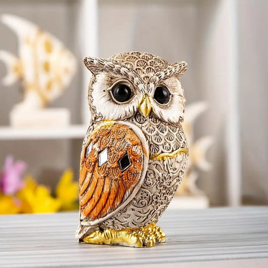 Desk Ornament Realistic Owl Statue Collectible Figurine Home Decor Office Desk Accessory Themed Ornament for Owl Lovers Owl