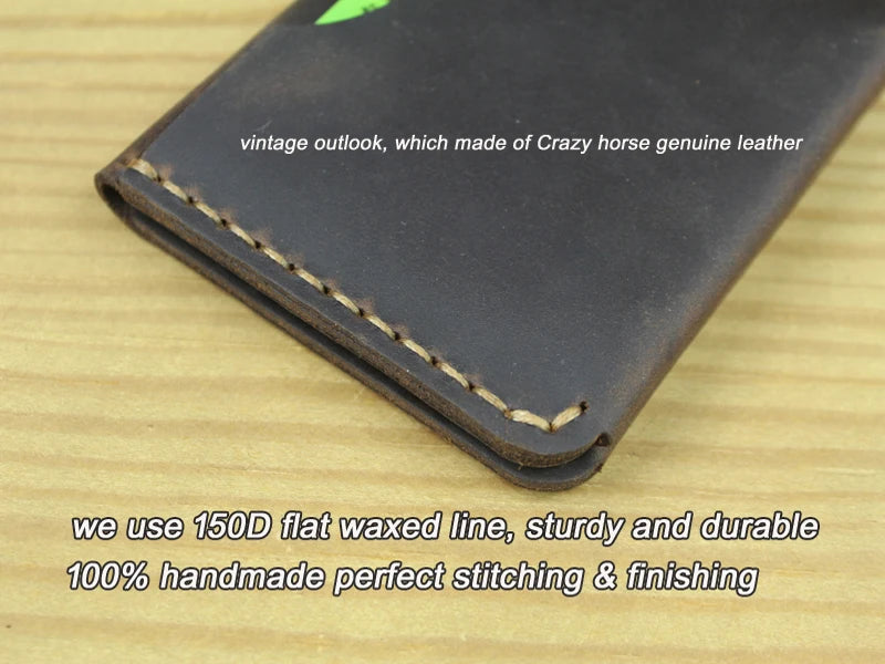 Luxury Handmade Genuine Leather Wallet Credit Card Holder Unisex