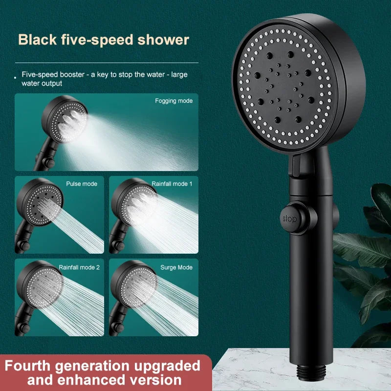 High Pressure Shower Head Set 5 Modes Showerhead