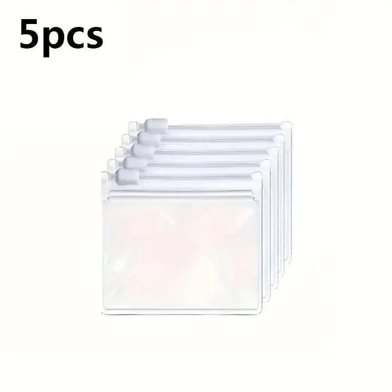 5pcs Self-Sealing Reusable Pill Pouch for Travel Medication and Small Items