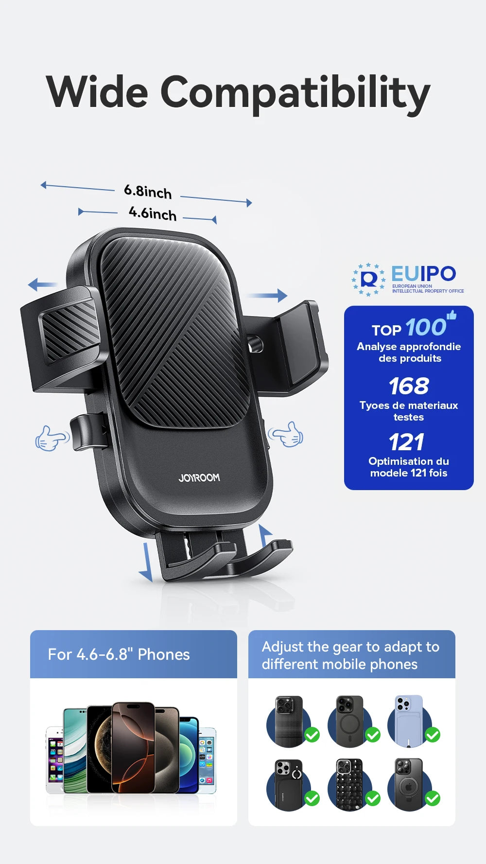 Car Phone Holder 360° Rotation Car Air Vent Phone Holder Universal Hands-Free Cell Phone Mount For 4.7-6.9'' Phones