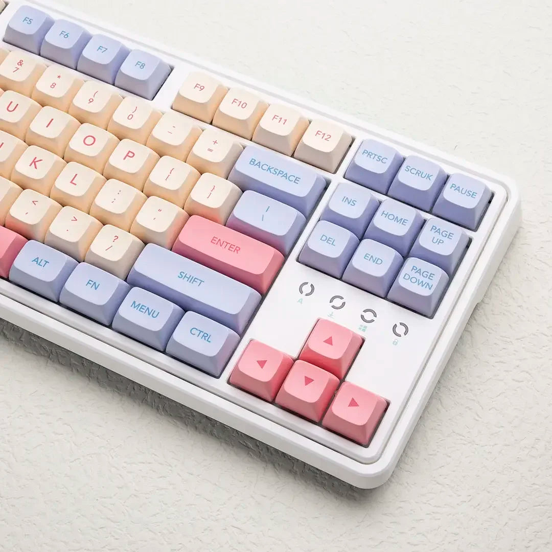 132 Keys Marshmallow XDA Keycaps For Mechanical Keyboard Dye Sublimation PBT Keycap Pink Purple Yellow Key Caps XDA Profile