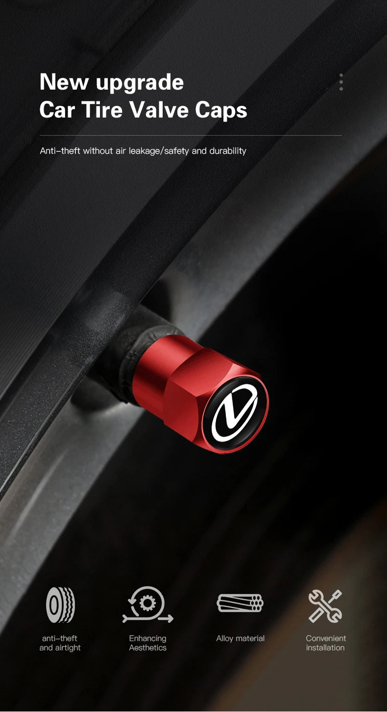 4Pcs Lexus Styling Wheel Tires Bolt-in Valve Caps Badge Decor For Lexus IS250 IS200 CT200h GS300 LS430 RX450h LX570 IS300 ES RX LS