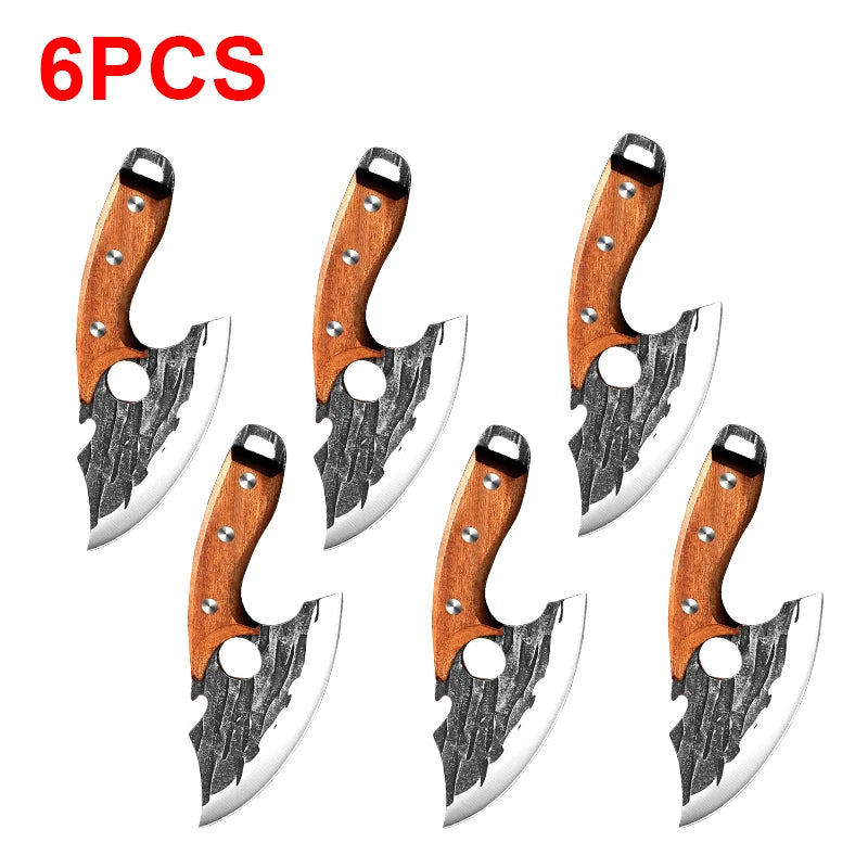 Hand Forged Kitchen Knives Stainless Steel Butcher Meat Cleaver Sharp Boning Knife Cutting Knife Kitchen Fruit Slicing Knife