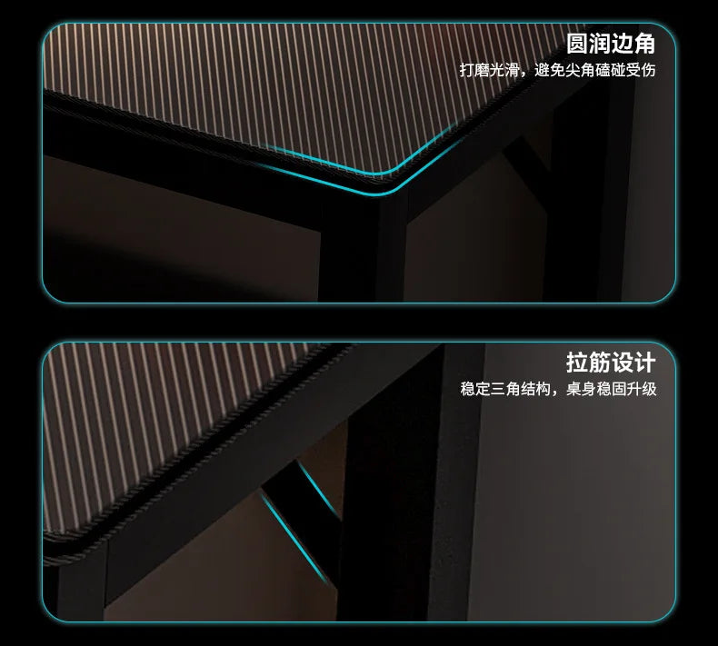 Nordic Desk for Home Carbon Fiber Corner Double Computer Desks with Shelf Light Luxury Simple Household Gaming Tables