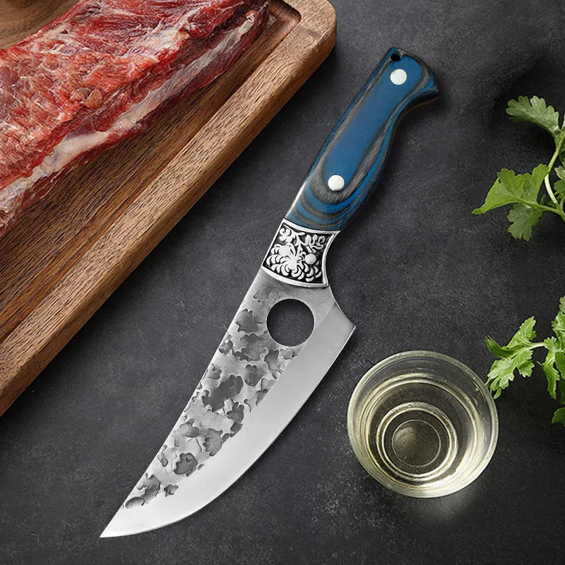 Hand-Forged Boning Knife Professional Butchers' Knife Wood Handle Cleaver Meat Kitchen Knife Chef Slicing Fruit Utility Knife