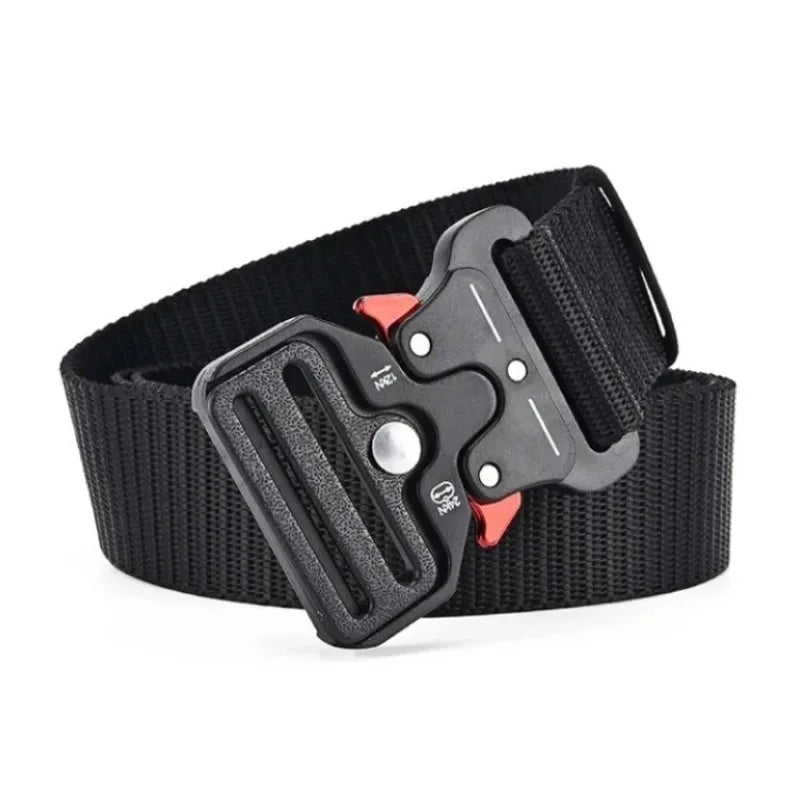 Tactical Belt Men's Outdoor Multi-Function Belt Premium Canvas/Nylon Hybrid Waistband for Hiking Travel