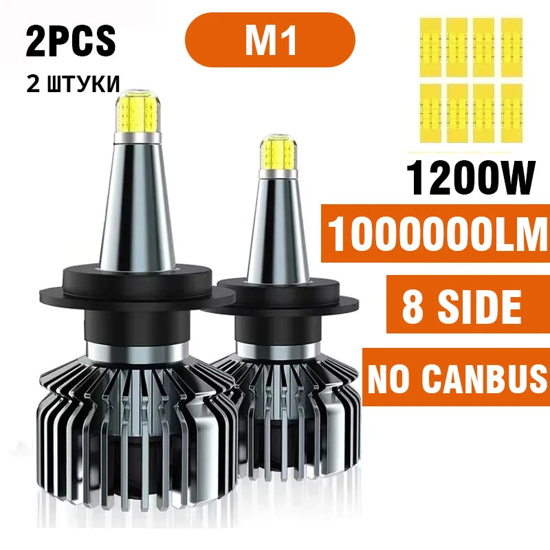 OVEHEL H4 H11 LED 360 3400000LM 2600W Canbus 9012 H7 H1 H3 H8 D1S D2S HB3 9005 HB4 9006 Led Car Headlight 6000K Fog Lamp 12V