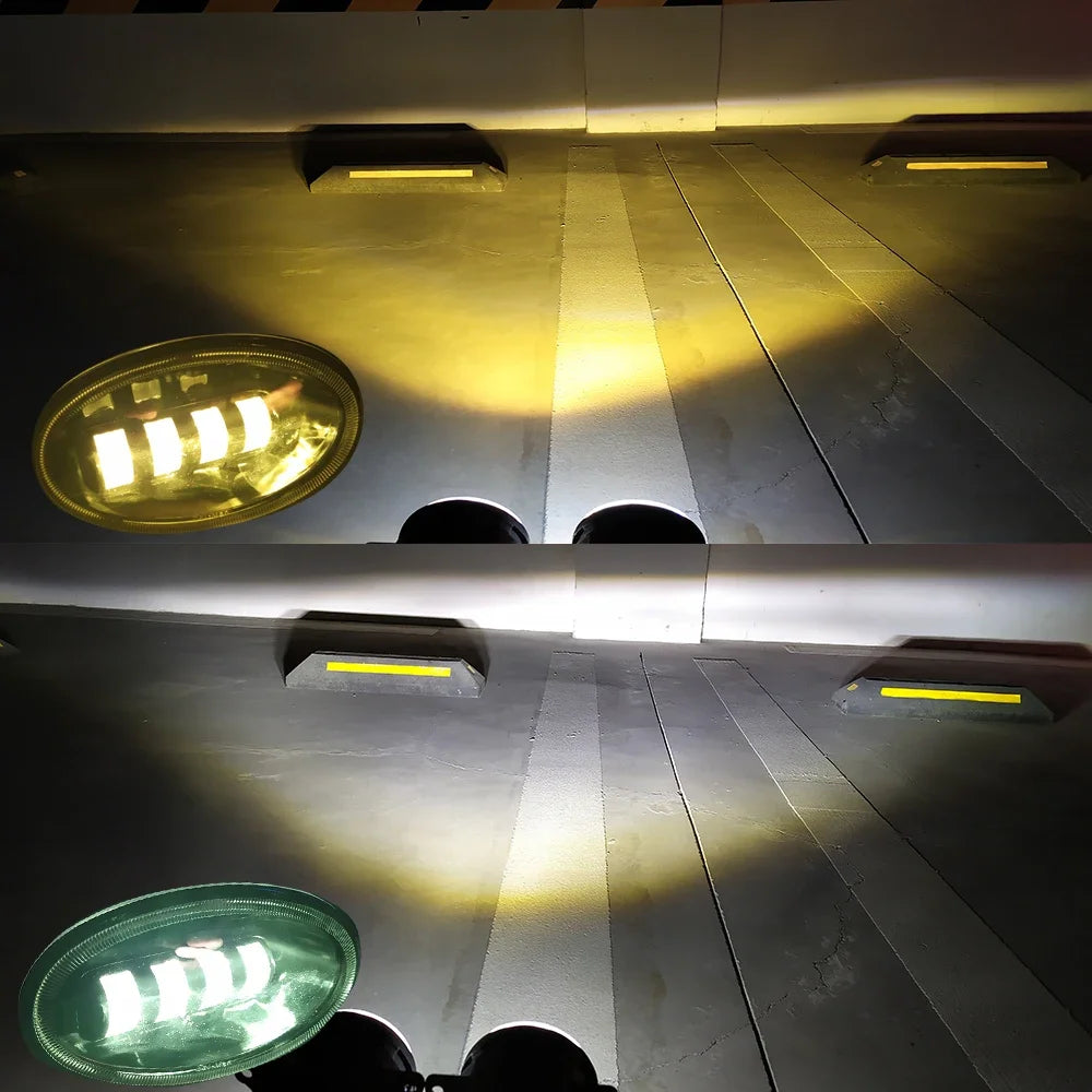 2x Front Full LED Fog Lights with Cut-Line Lens White / Yellow Color Fog Lamp for Honda Stream RSZ RN6 07.2006 2007 2008 05.2009