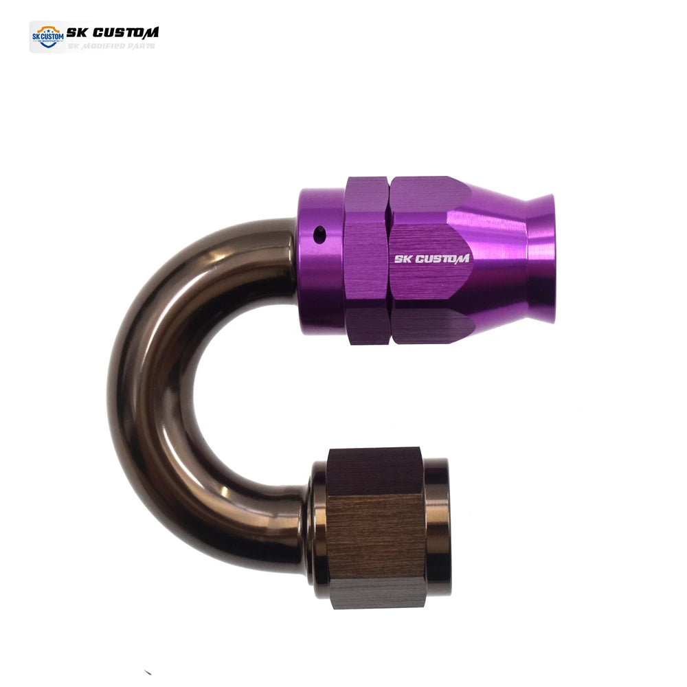 SK CUSTOM PTFE Hose End Oil Pipe Interface AN6 Straight 0°/45°/90°/120°/150°/180 Degrees PTFE Fuel Line Hose End Fitting Adapter