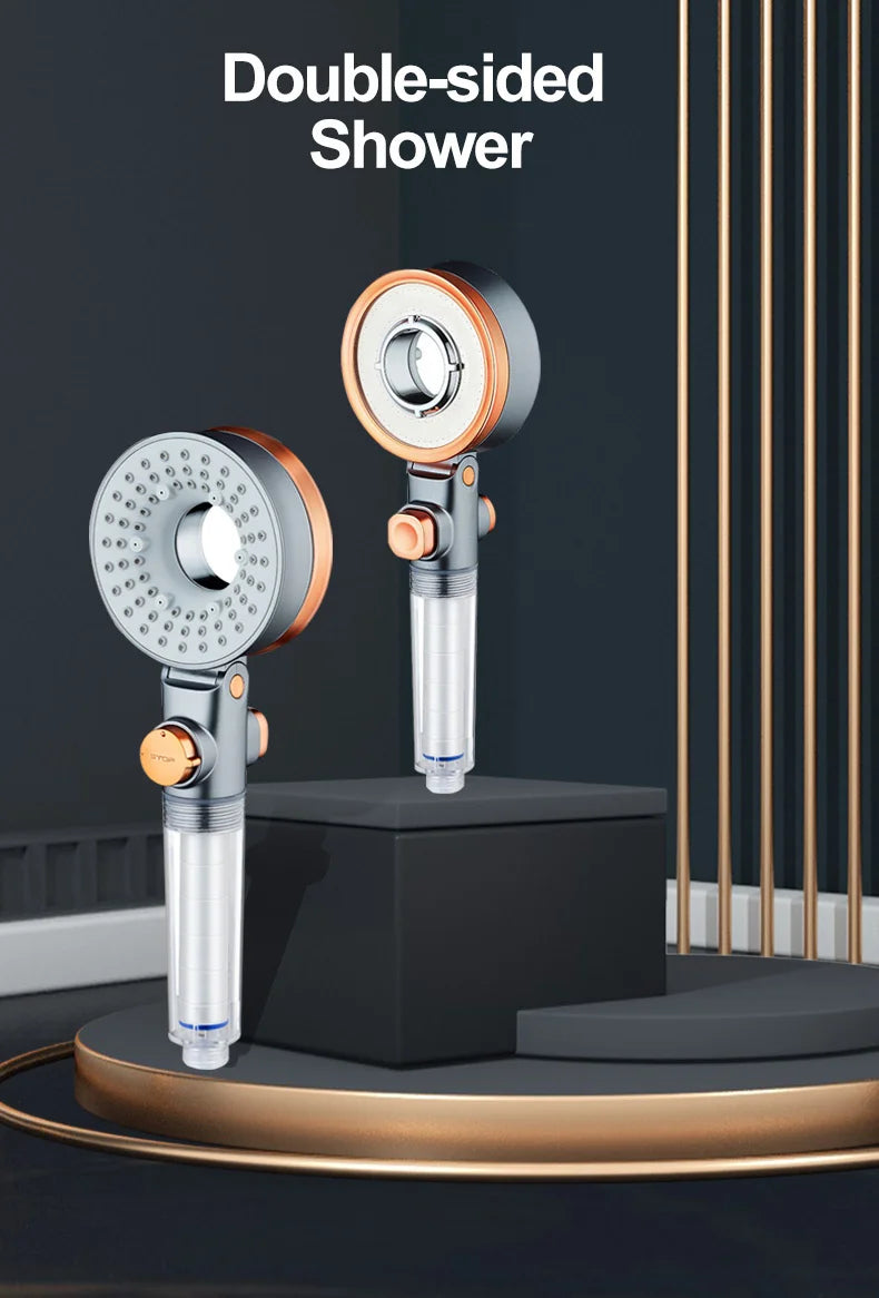 Double-sided shower head beauty filtered water purification three-speed pressurized